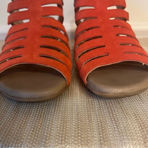 Eric Michael Red/Orange Suede Lara Strappy Sandal Made in Portugal Sz 41 EU - Picture 10 of 16